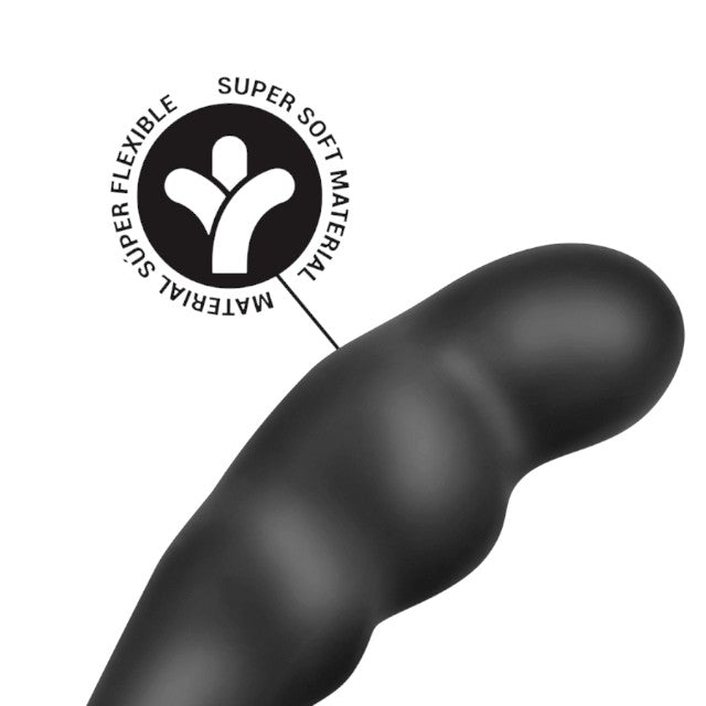 Plug anal cu inel pentru penis ADDICTED TOYS Anal Plug with Ring Model 4, diametre 2.7 - 3.2 cm, din silicon, negru