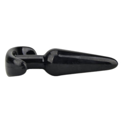 Plug anal LOVING JOY Butt Plug Black, bază în formă de semilună, lungime 11 cm, diametru 2.9 cm, culoare negru