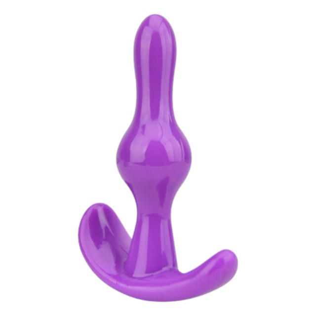 Plug anal LOVING JOY Butt Plug Purple, bază în formă de semilună, lungime 9 cm, diametru 2.4 cm, culoare mov