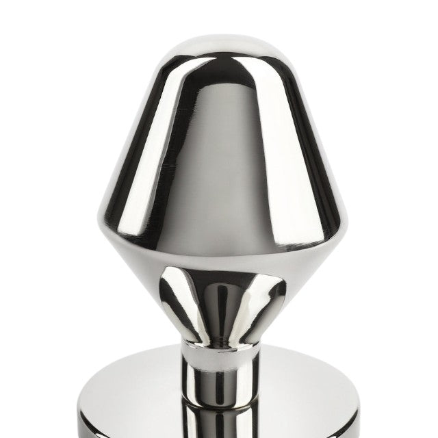 Plug anal MR. STEEL Classic Butt Plug Small, din oțel inoxidabil, diametru 3.8 cm, lungime 6.4 cm (mic), argintiu