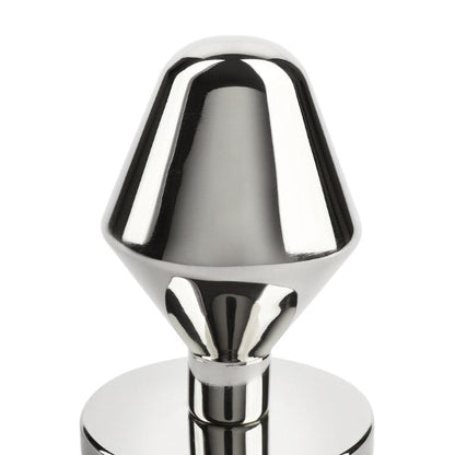Plug anal MR. STEEL Classic Butt Plug Small, din oțel inoxidabil, diametru 3.8 cm, lungime 6.4 cm (mic), argintiu