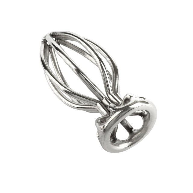 Plug anal MR. STEEL Round Wire Plug Small, design deschis cu tije din oțel inoxidabil, lungime 6.6 cm (mic), argintiu