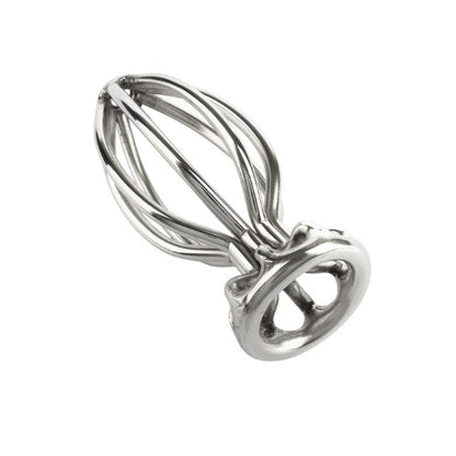 Plug anal MR. STEEL Round Wire Plug Small, design deschis cu tije din oțel inoxidabil, lungime 6.6 cm (mic), argintiu