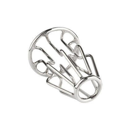 Plug anal MR. STEEL Trapezoid Wire Plug Small, design deschis cu tije din oțel inoxidabil, lungime 8 cm (mic), argintiu