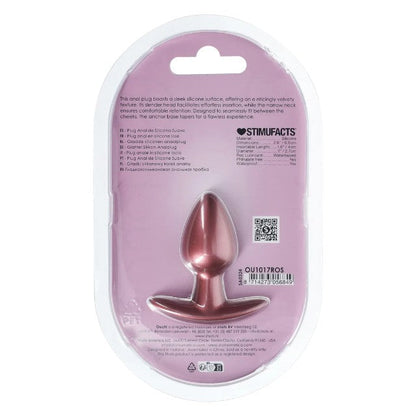 Plug anal OUCH! Smooth Silicone Anal Plug Small, lungime 6.5 cm, diametru 2.7 cm (mic), din silicon, roz