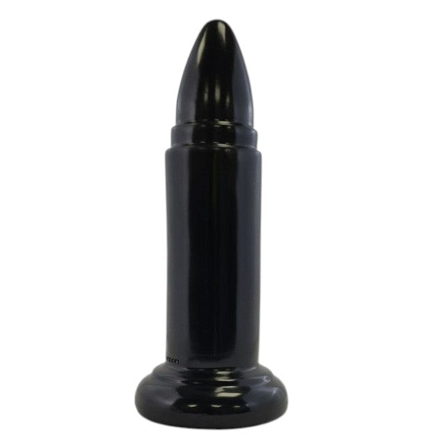 Plug anal PROWLER RED 9" Rocket Black, din TPE moale, în formă de glonț, lungime 23 cm, diametru 5.6 cm, negru
