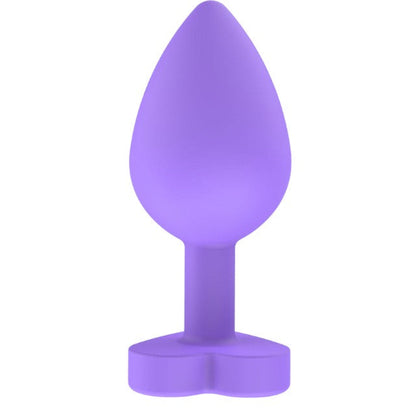 Plug anal TOYJOY Anal Play Booty Sweethearts, cu mesaj „Secret Entrance” pe baza în formă de inimă, diametru 3.5 cm, mov