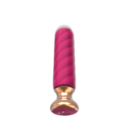 Plug anal vibrator CNT GUARD OFF Sweet Bomb Swirl, control prin aplicație, 9 funcții de vibrație, 12.7 cm, roz cu auriu