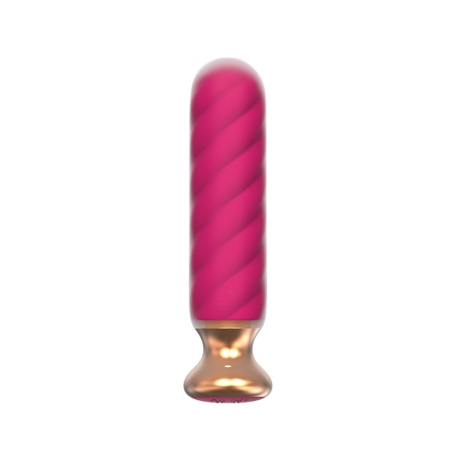 Plug anal vibrator CNT GUARD OFF Sweet Bomb Swirl, control prin aplicație, 9 funcții de vibrație, 12.7 cm, roz cu auriu