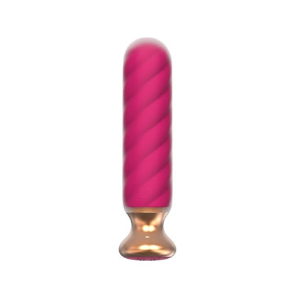 Plug anal vibrator CNT GUARD OFF Sweet Bomb Swirl, control prin aplicație, 9 funcții de vibrație, 12.7 cm, roz cu auriu
