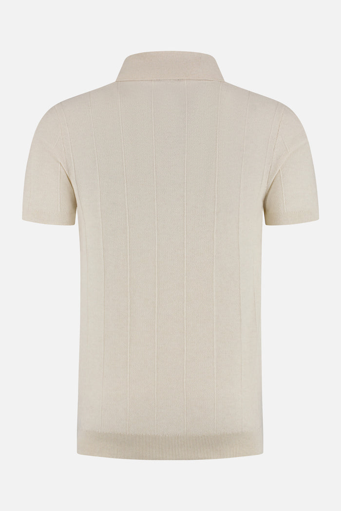 Polo knitted structuur off-white