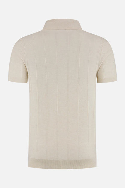 Polo knitted structuur off-white