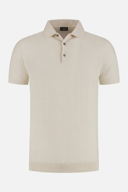 Polo knitted structuur off-white