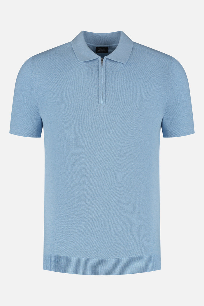 Polo rits lichtblauw