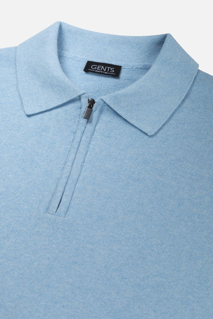 Polo rits lichtblauw