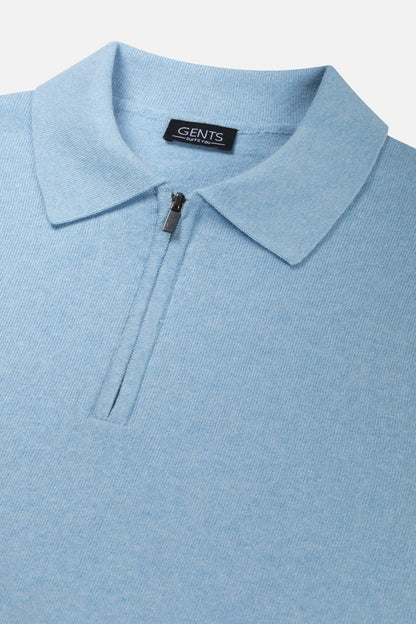 Polo rits lichtblauw