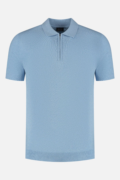 Polo rits lichtblauw