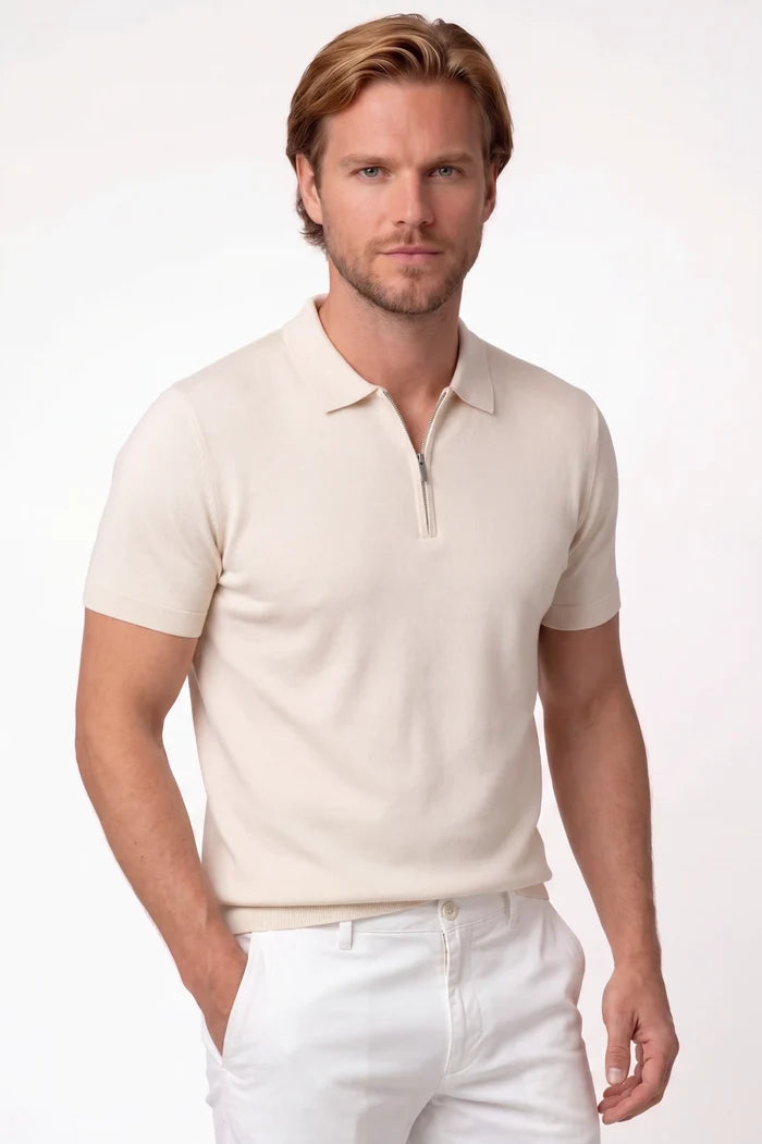 Polo rits off-white