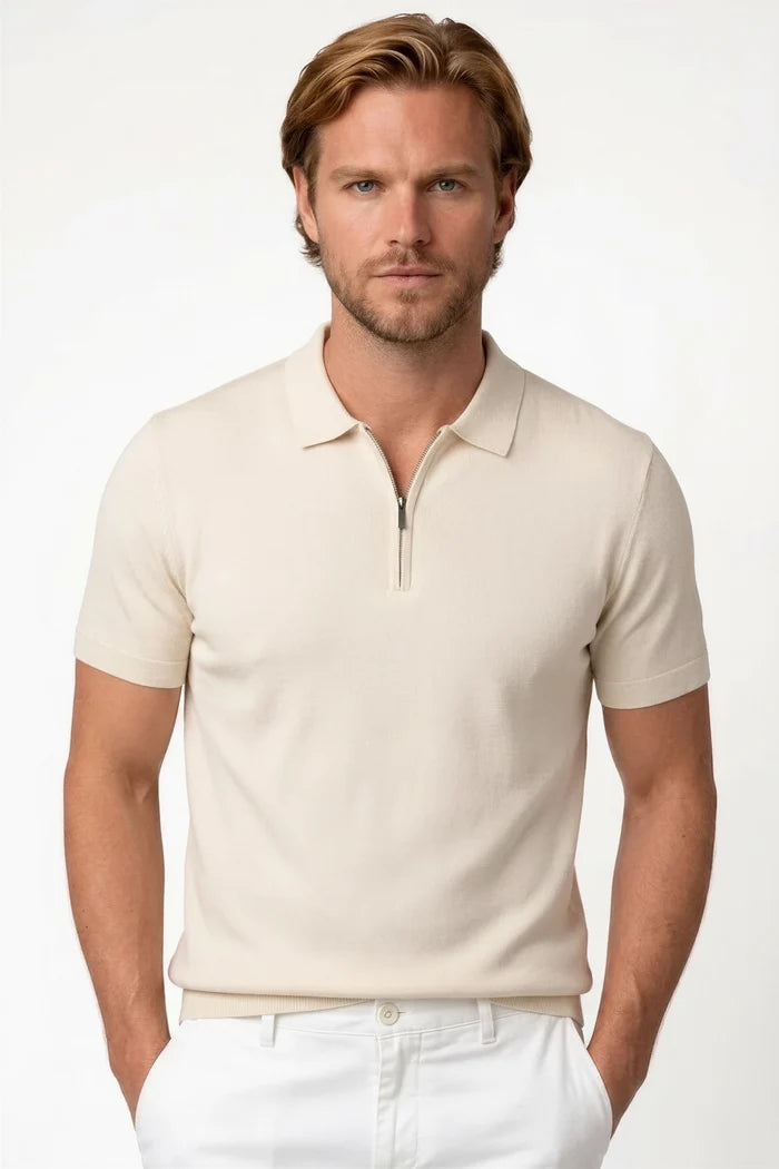 Polo rits off-white