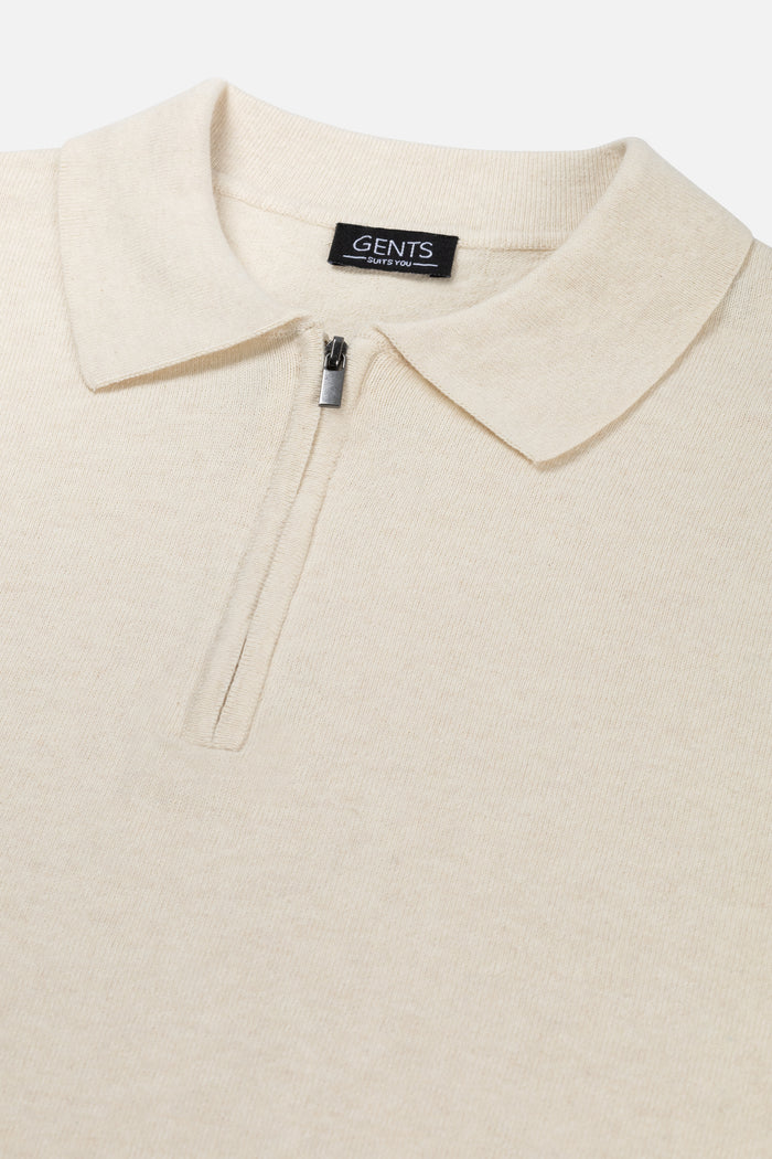 Polo rits off-white