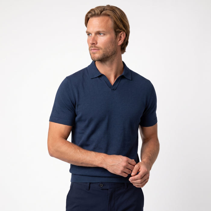Polo riva katoen navy