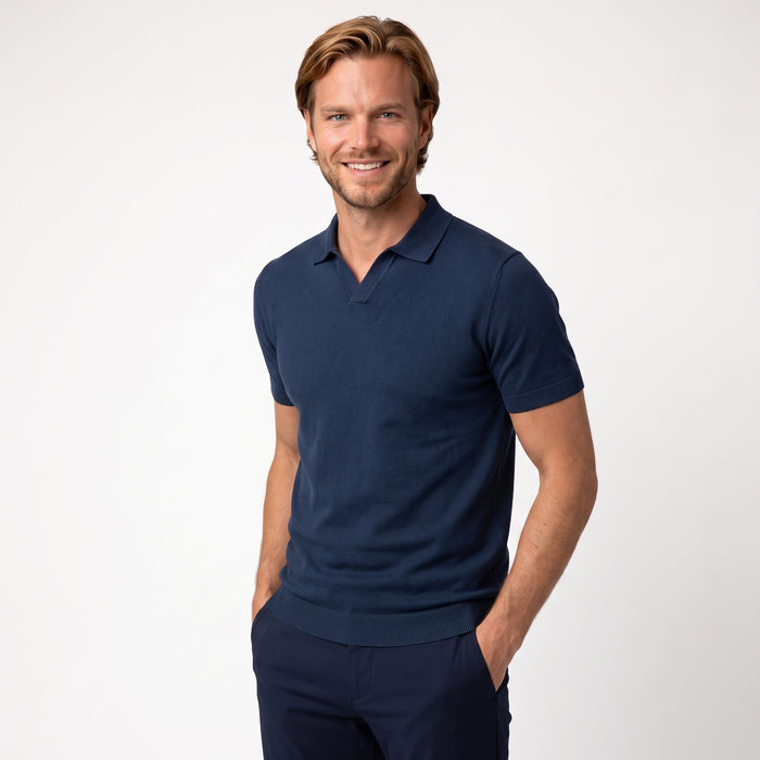 Polo riva katoen navy