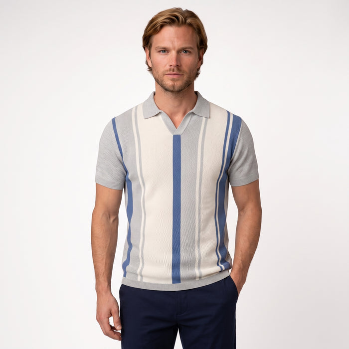 Polo riva streep blauw
