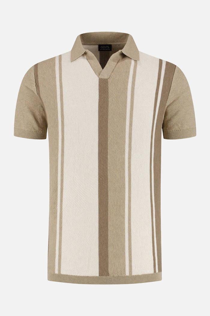 Polo riva streep bruin