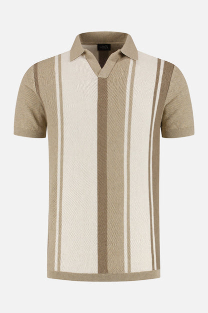 Polo riva streep bruin