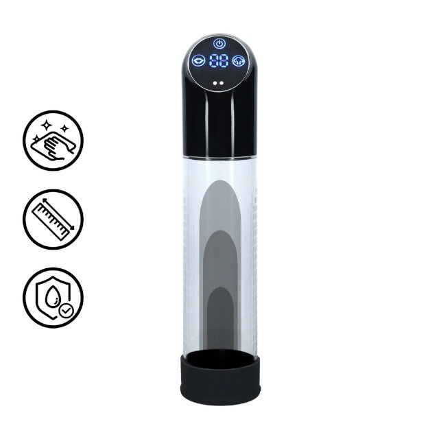 Pompă electrică PUMPED Automatic Waterproof, pentru mărirea penisului și erecții puternice, 6 viteze, transparent
