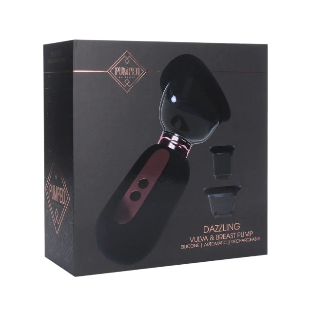 Pompă electrică PUMPED Dazzling Vulva & Breast Pump, pentru stimularea zonelor erogene feminine, culoare negru