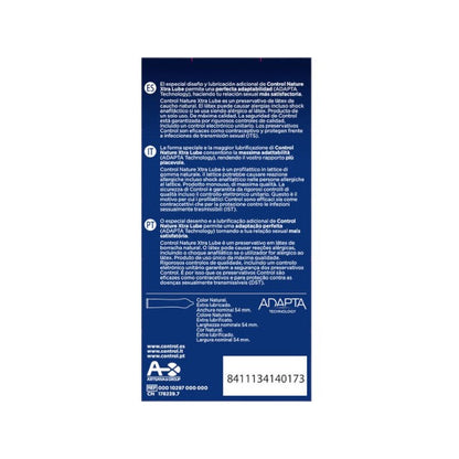 Prezervative CONTROL - NATURE, extra lubrifiere, 54 mm, 12 buc
