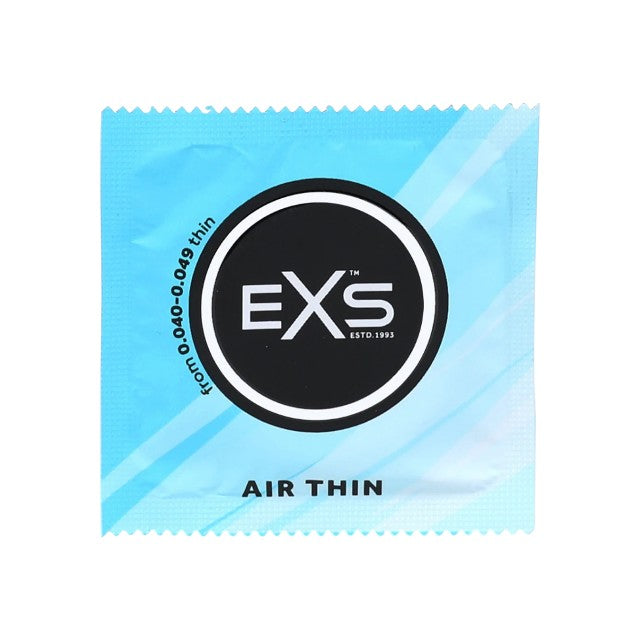 Prezervative EXS Air Thin Condoms, din latex, ultra-subțiri și rezistente, diametru 56 mm, 12 bucăți