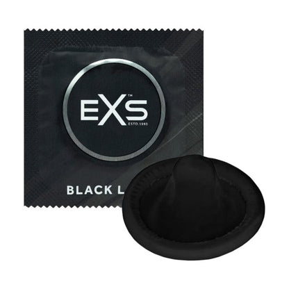Prezervative EXS Black Latex, din latex, diametru 54 mm, fără miros, culoare negru, 100 buc