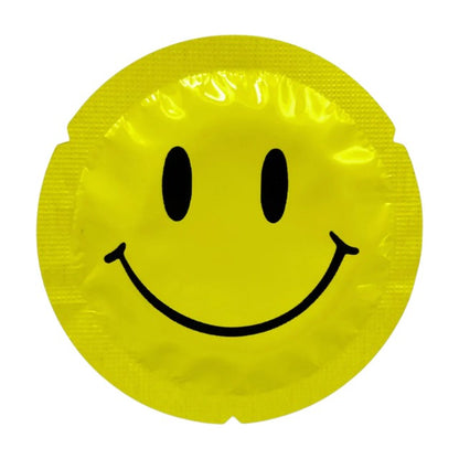 Prezervative EXS Smiley Face Condoms, design multicolor cu zâmbet, din latex, diametru 54 mm, 12 bucăți