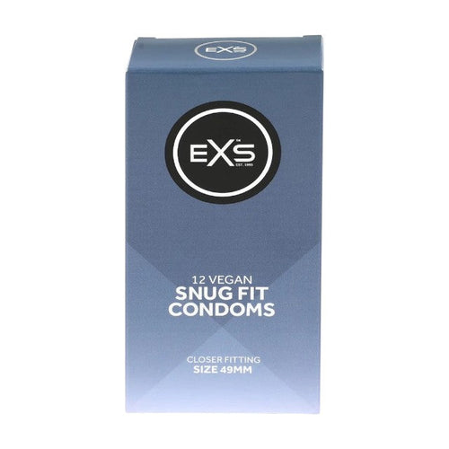 Prezervative EXS Snug Fit Condoms, din latex, subțiri și rezistente, diametru 49 mm, 12 bucăți
