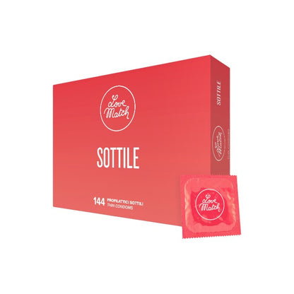 Prezervative LOVE MATCH Sottile, din latex natural, subțiri, diametru 53 mm, 144 buc