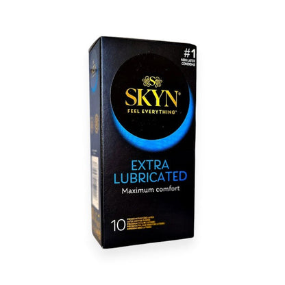 Prezervative MANIX Skyn Extra Lube, fără latex, extra-lubrifiate, subțiri și rezistente, diametru 53 mm, 10 bucăți