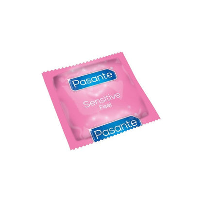 Prezervative PASANTE Sensitive Feel, din latex, ultra-subțiri și rezistente, diametru 52 mm, 144 bucăți