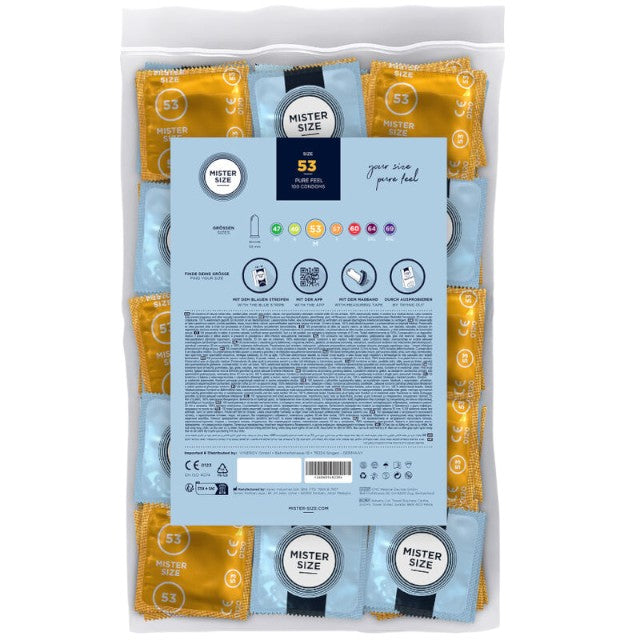 Prezervative ultra-subțiri MISTER SIZE, mărime 53 mm, 100 de bucăți