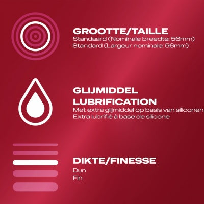 Prezervative ultra subtiri Durex Thin Feel, Extra Lubrifiate, 56 mm, 1 cutie x 12 buc