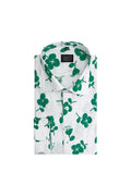 Print bloem groen-wit