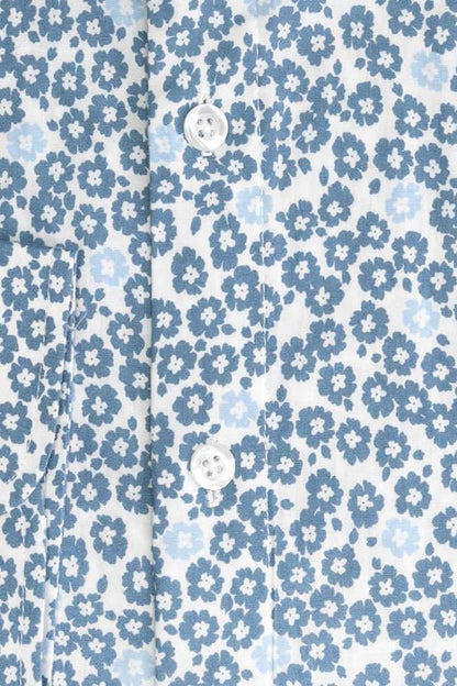 Print bloemetje grijs-blauw