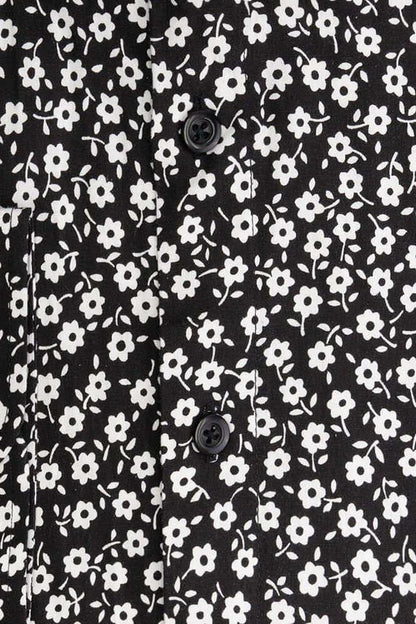 Print bloemetje zwart-wit