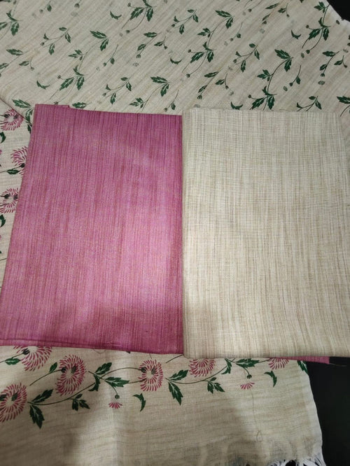 Indiehaat | Khadi Cotton Madhubani Suit Beige & Pink