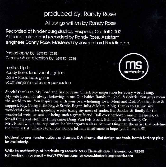 (Randy Rose) MOTHERSHIP - ROCKSTAR (*CD, 2002, Hindenburg Records) RANDY ROSE band *Last Copies