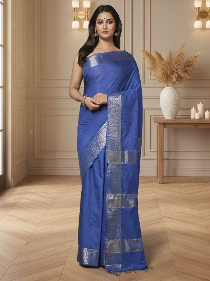 Regal Edge Kota Banarasi Silk Saree Blue