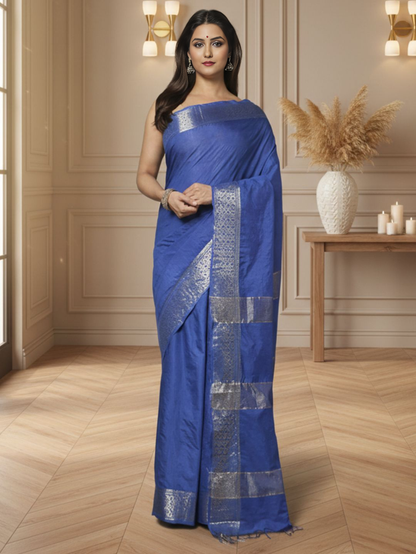 Regal Edge Kota Banarasi Silk Saree Blue