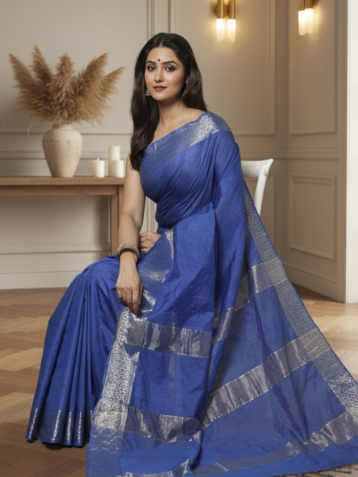 Regal Edge Kota Banarasi Silk Saree Blue