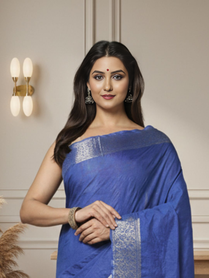 Regal Edge Kota Banarasi Silk Saree Blue